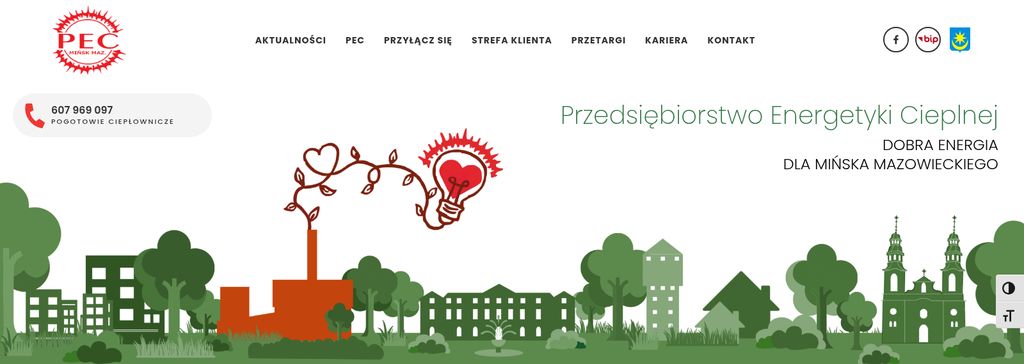 Strona internetowa PEC Mińsk Mazowiecki